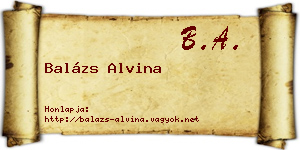 Balázs Alvina névjegykártya